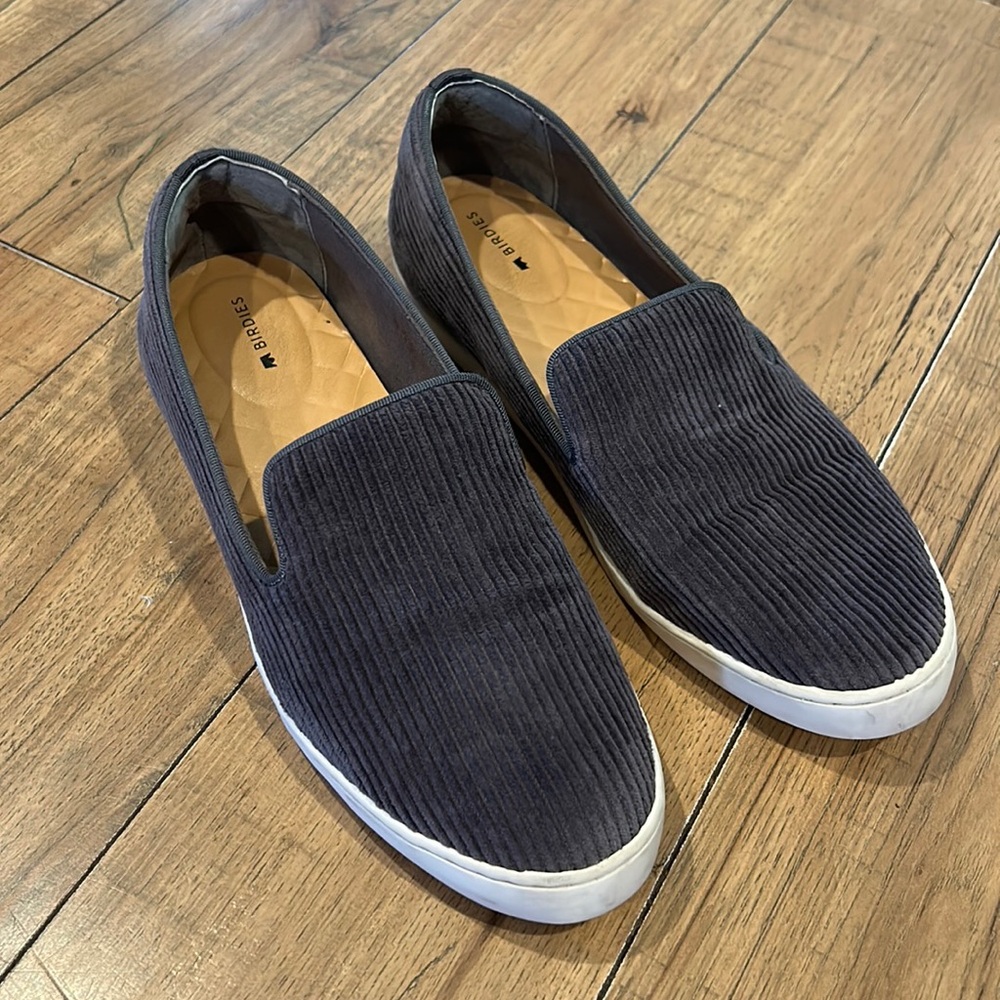 Birdies The Swift Charcoal Gray Corduroy Slip-On Sneakers 8.5